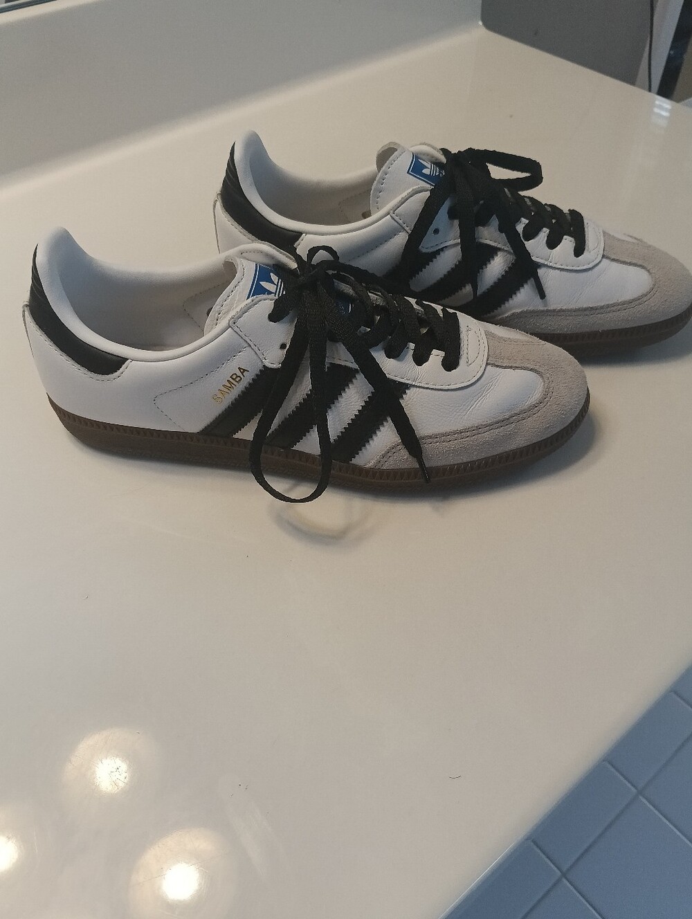 New Adidas Samba OG White Black Leather Sneakers Women's 7.5